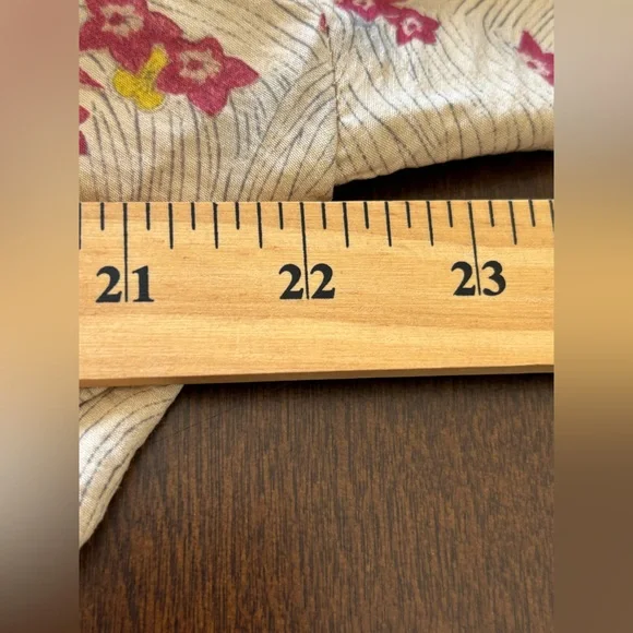 Zara Floral Tie Front Mock Neck Blouse Size M Ecru/Pink Long Sleeve Casual - Picture 12 of 13